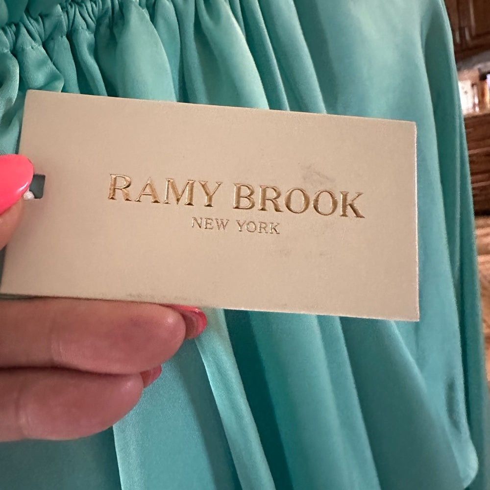 NWT SIZE XS Ramy Brook Green Relaxed Long Sleeve Blouse