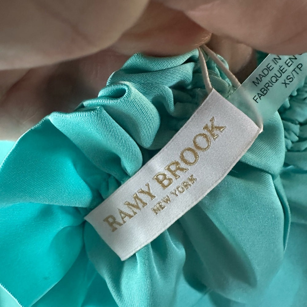 NWT SIZE XS Ramy Brook Green Relaxed Long Sleeve Blouse