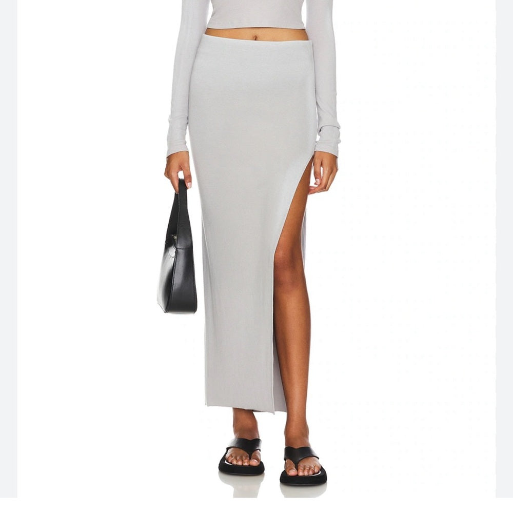 NWT SIZE L Cotton Citizen Gray Maxi Pencil Skirt Night Out