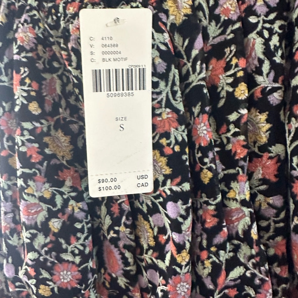 NWT SIZE S Anthropologie Black and White Off-the-Shoulder Puff Sleeve Blouse