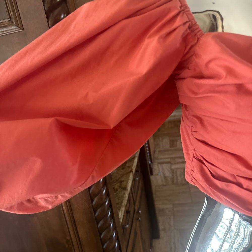 SIZE 4 Tanya Taylor Pink Off-the-Shoulder Ruched Blouse