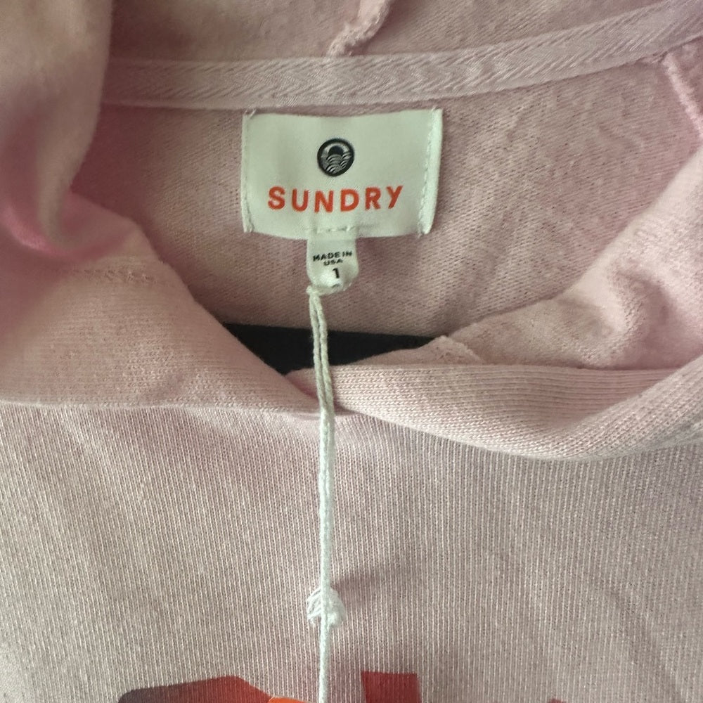 NWT SIZE S Sundry Pink LOVE Hoodie
