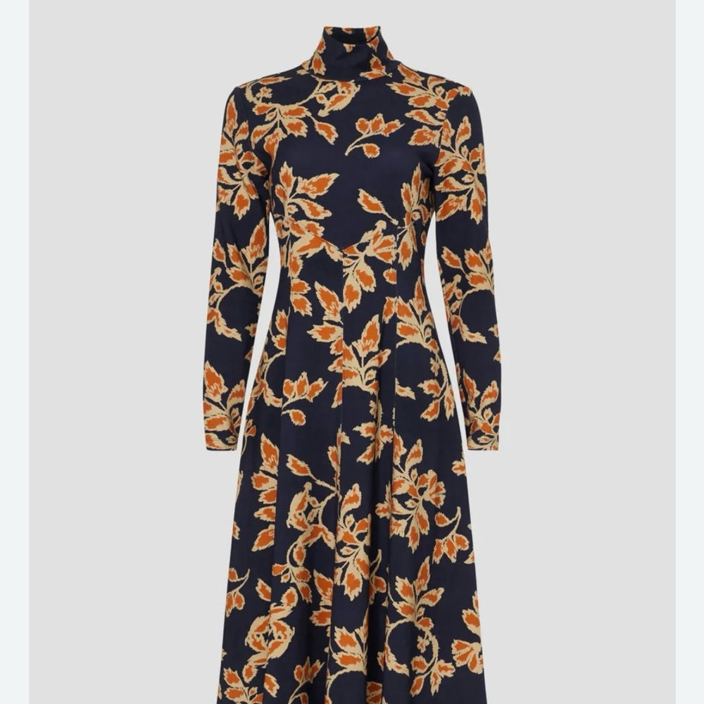 SIZE S Tanya Taylor Orange A-Line Dress with Bishop Sleeves