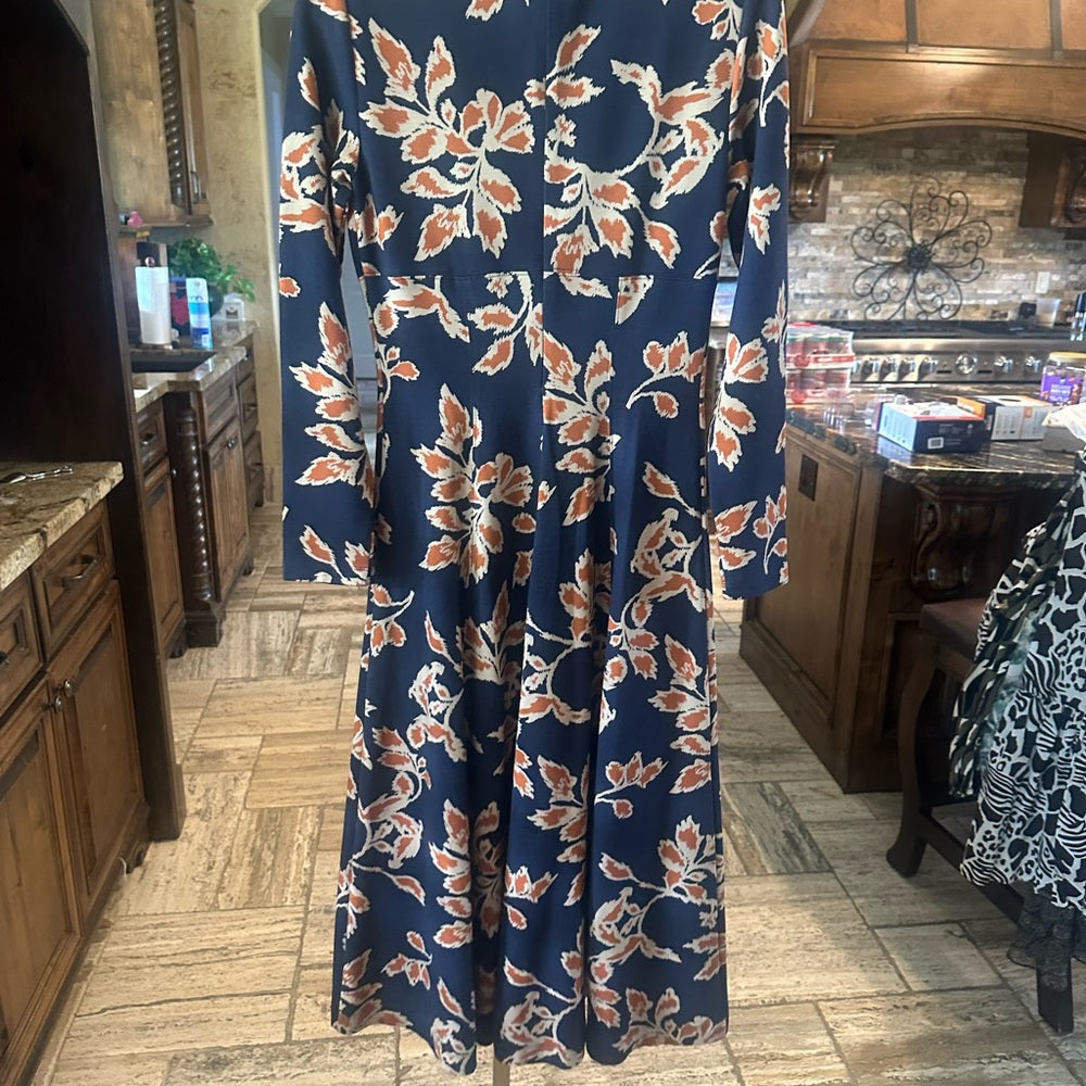 SIZE S Tanya Taylor Orange A-Line Dress with Bishop Sleeves