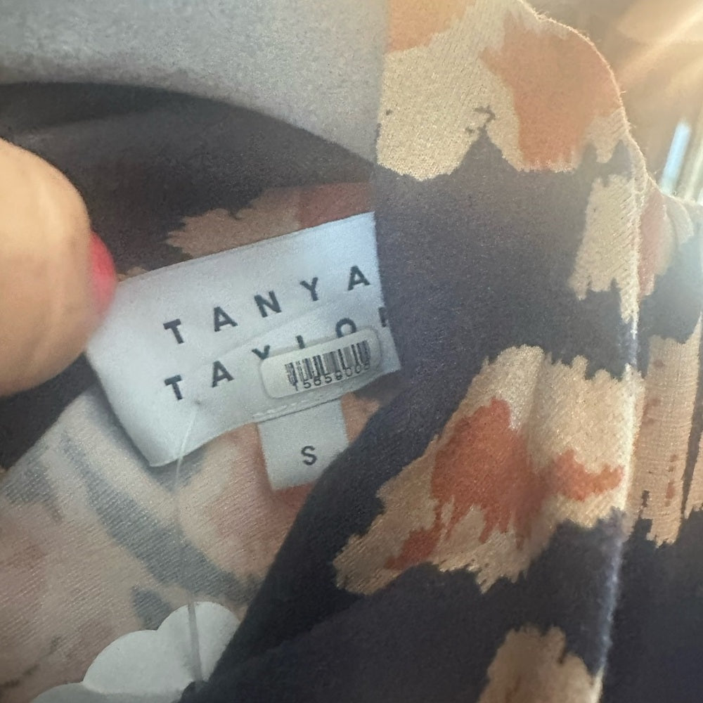 SIZE S Tanya Taylor Orange A-Line Dress with Bishop Sleeves