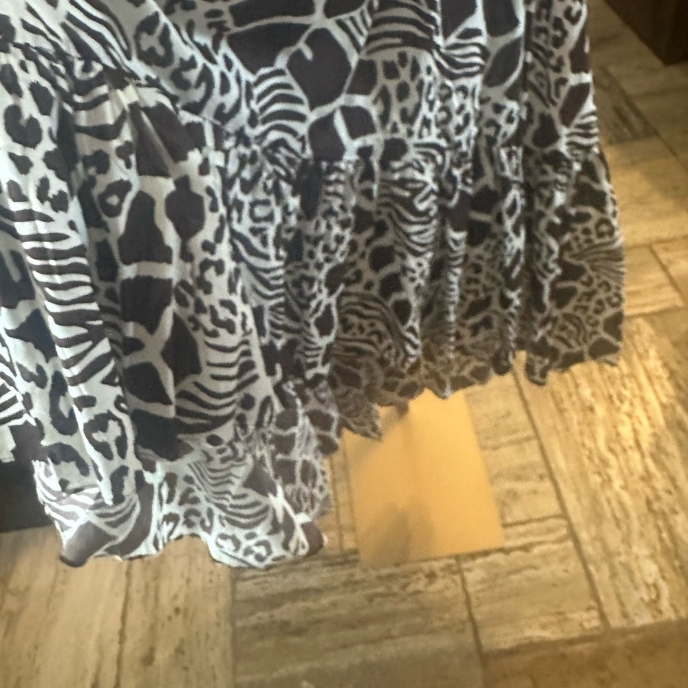 SIZE 4 Adam Lippes Black and White High-Low A-Line Dress