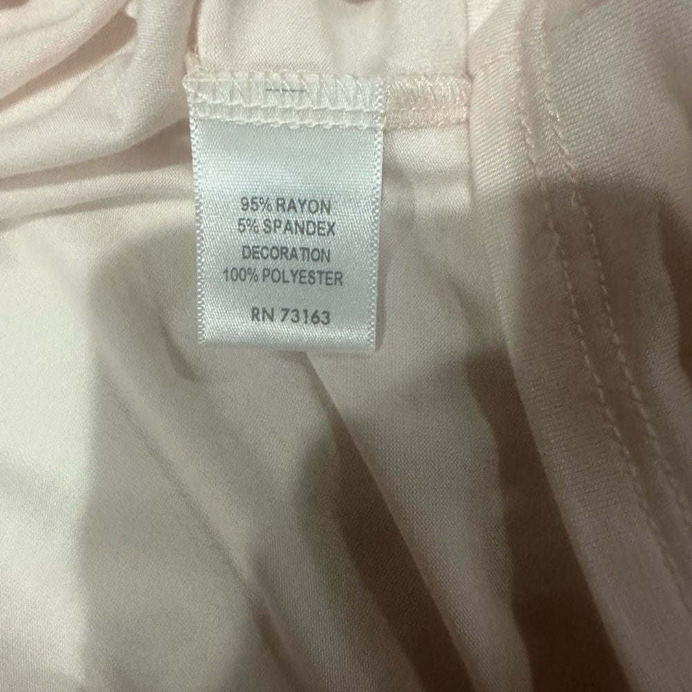 SIZE XL Cable & Gauge Light Pink Top with Ruffle on the Sides and a Keyhole Back
