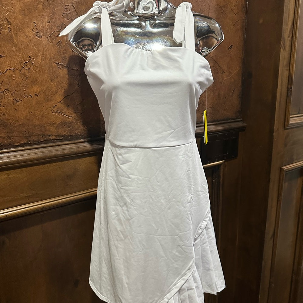 NWT SIZE M EleVen by Venus Williams White Ruffled Sundress