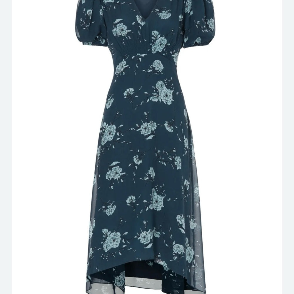 SIZE 4 Club Monaco Asymmetrical Blue and White Sundress