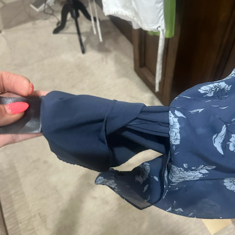SIZE 4 Club Monaco Asymmetrical Blue and White Sundress