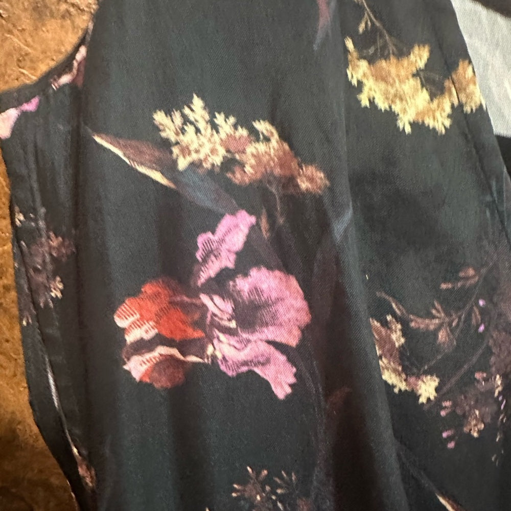 SIZE M Nordstrom Elegant Black and Pink Maxi Dress