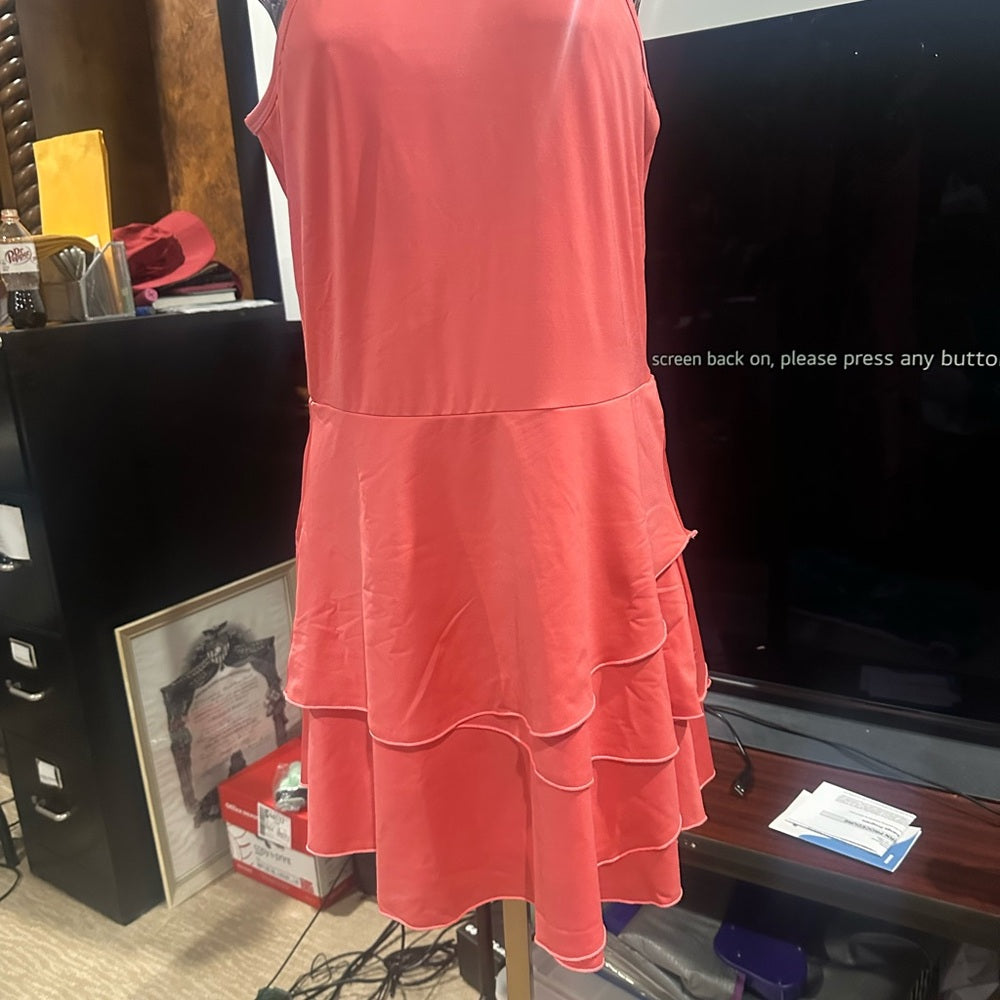 NWT SIZE M EleVen by Venus Williams Pink Asymmetrical Ruffled Mini Dress