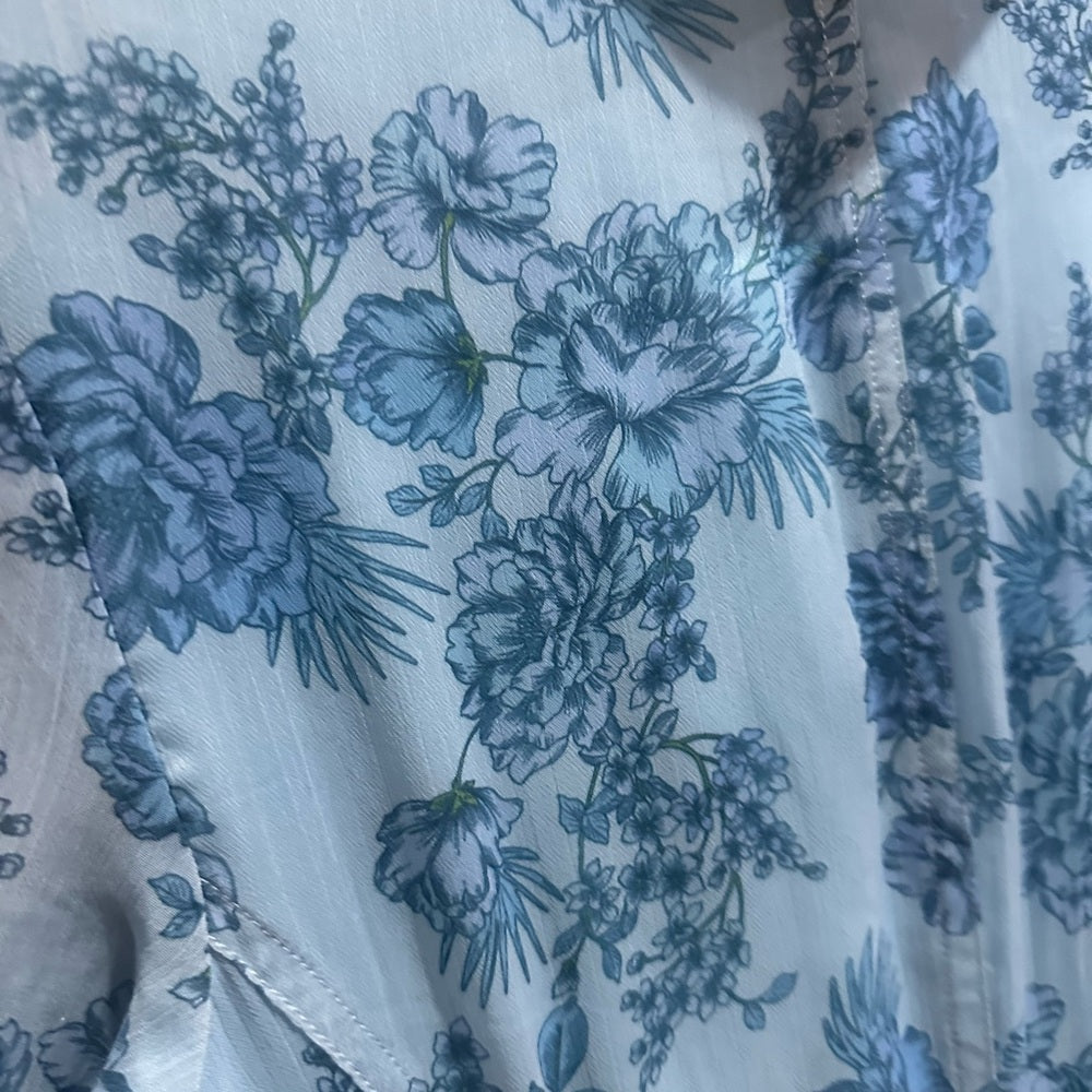 SIZE 38 Derek Lam Blue and White A-Line Maxi Dress