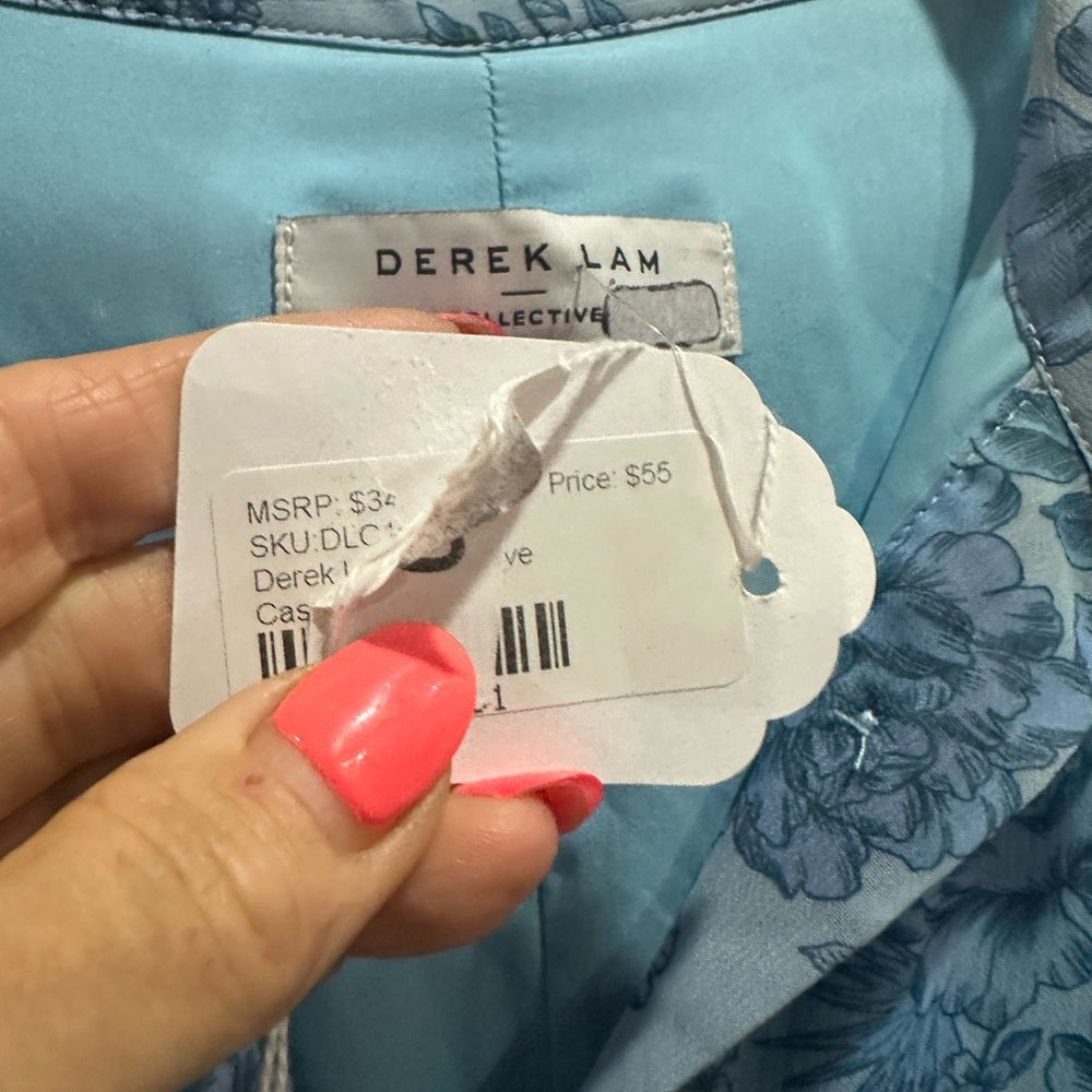 SIZE 38 Derek Lam Blue and White A-Line Maxi Dress