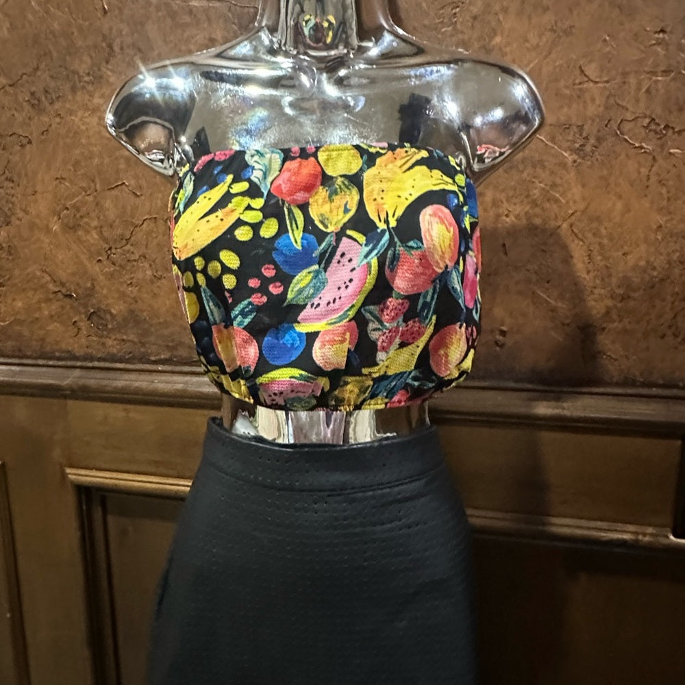NWT SIZE M Show Me Your MuMu Strapless Yellow Orange Crop Top