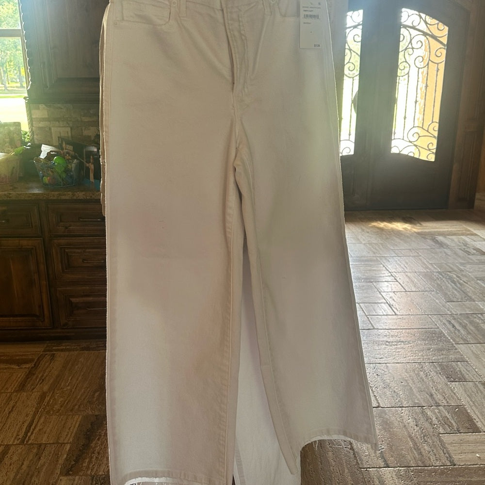 NWT SIZE 27 Good American White Flare Jeans High-Rise