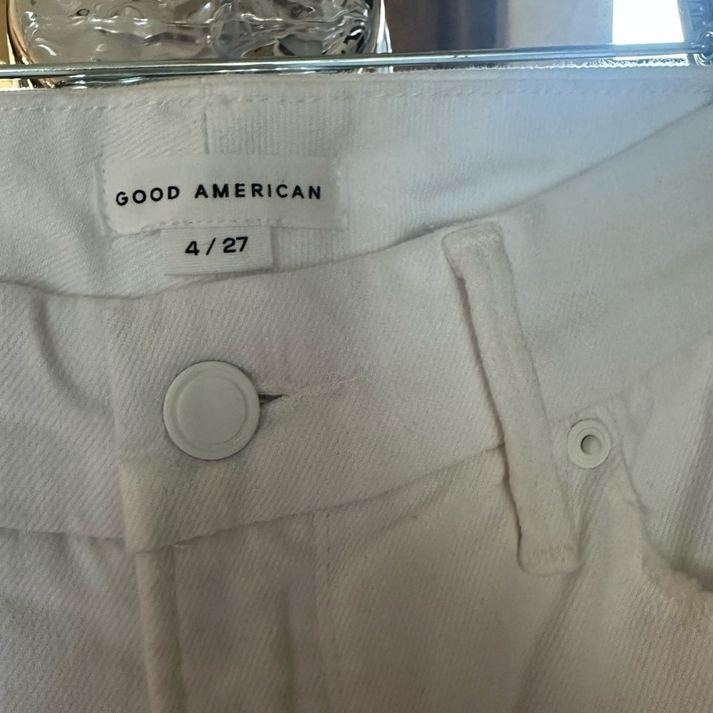 NWT SIZE 27 Good American White Flare Jeans High-Rise
