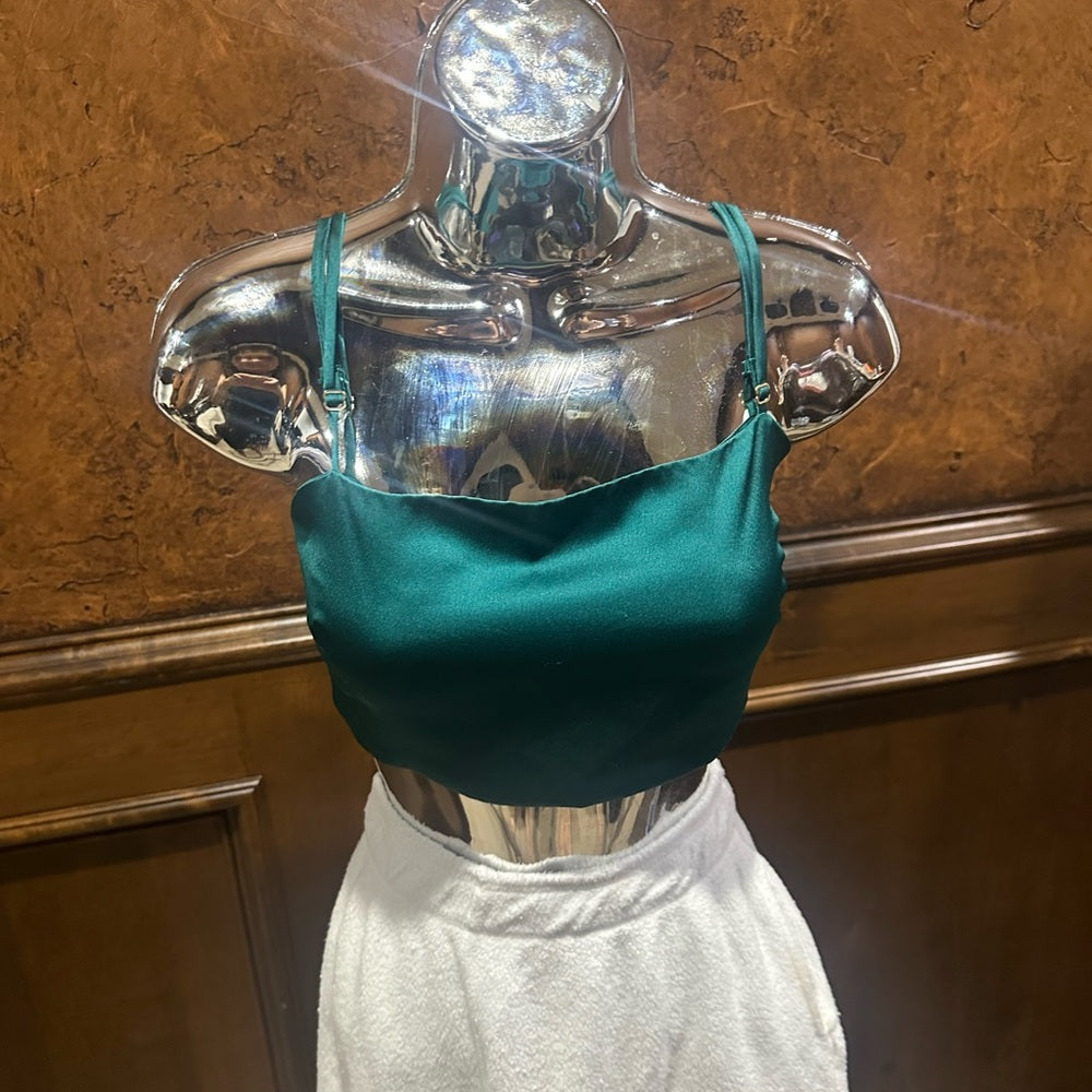 NWOT SIZE S Show Me Your MuMu Emerald Green Crop Camisole