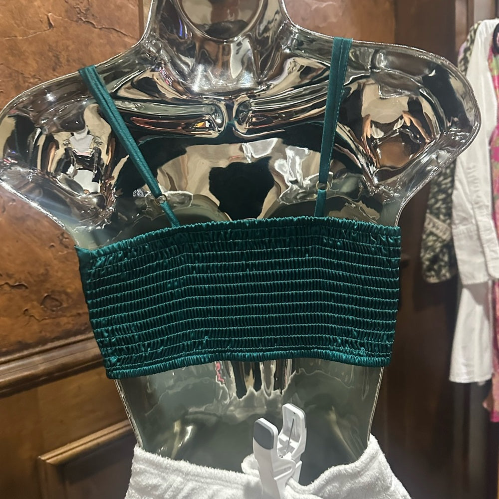 NWOT SIZE S Show Me Your MuMu Emerald Green Crop Camisole