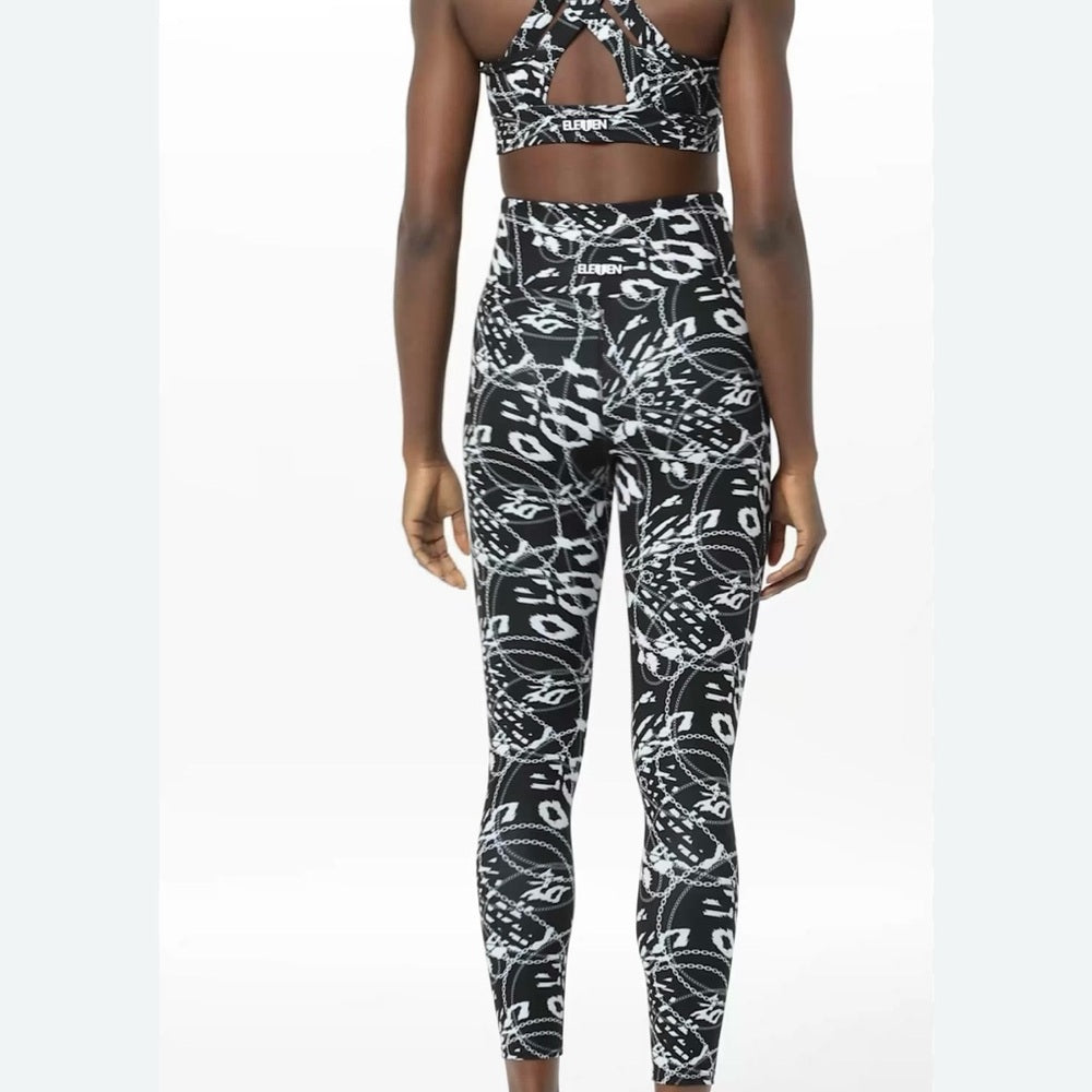 NWT SIZE S EleVen by Venus Williams Black and White Leggings with Bold Print