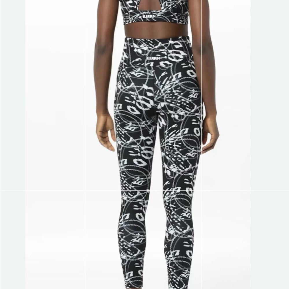 NWT SIZE S EleVen by Venus Williams Black and White Leggings with Bold Print