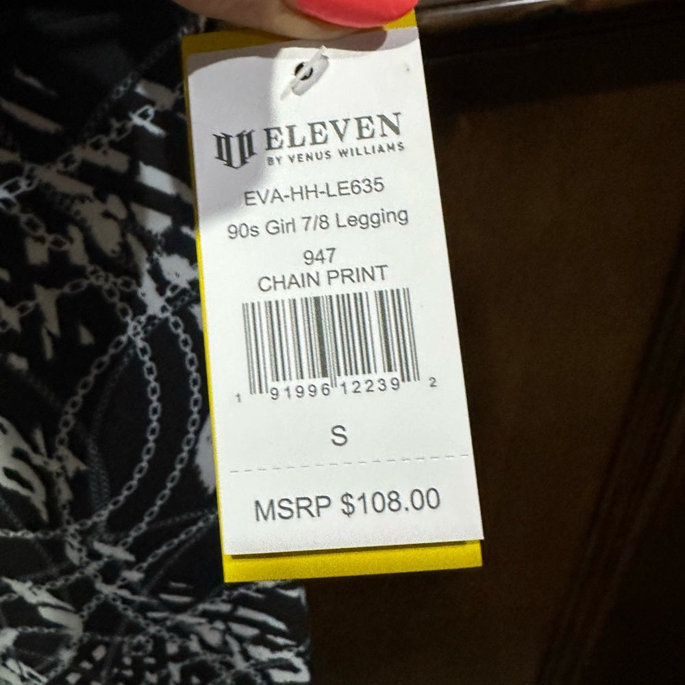NWT SIZE S EleVen by Venus Williams Black and White Leggings with Bold Print