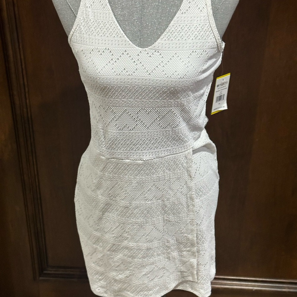 NWT SIZE M EleVen by Venus Williams White Asymmetrical Wrap Bodycon Dress