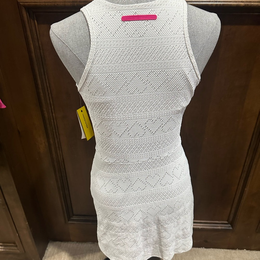 NWT SIZE M EleVen by Venus Williams White Asymmetrical Wrap Bodycon Dress
