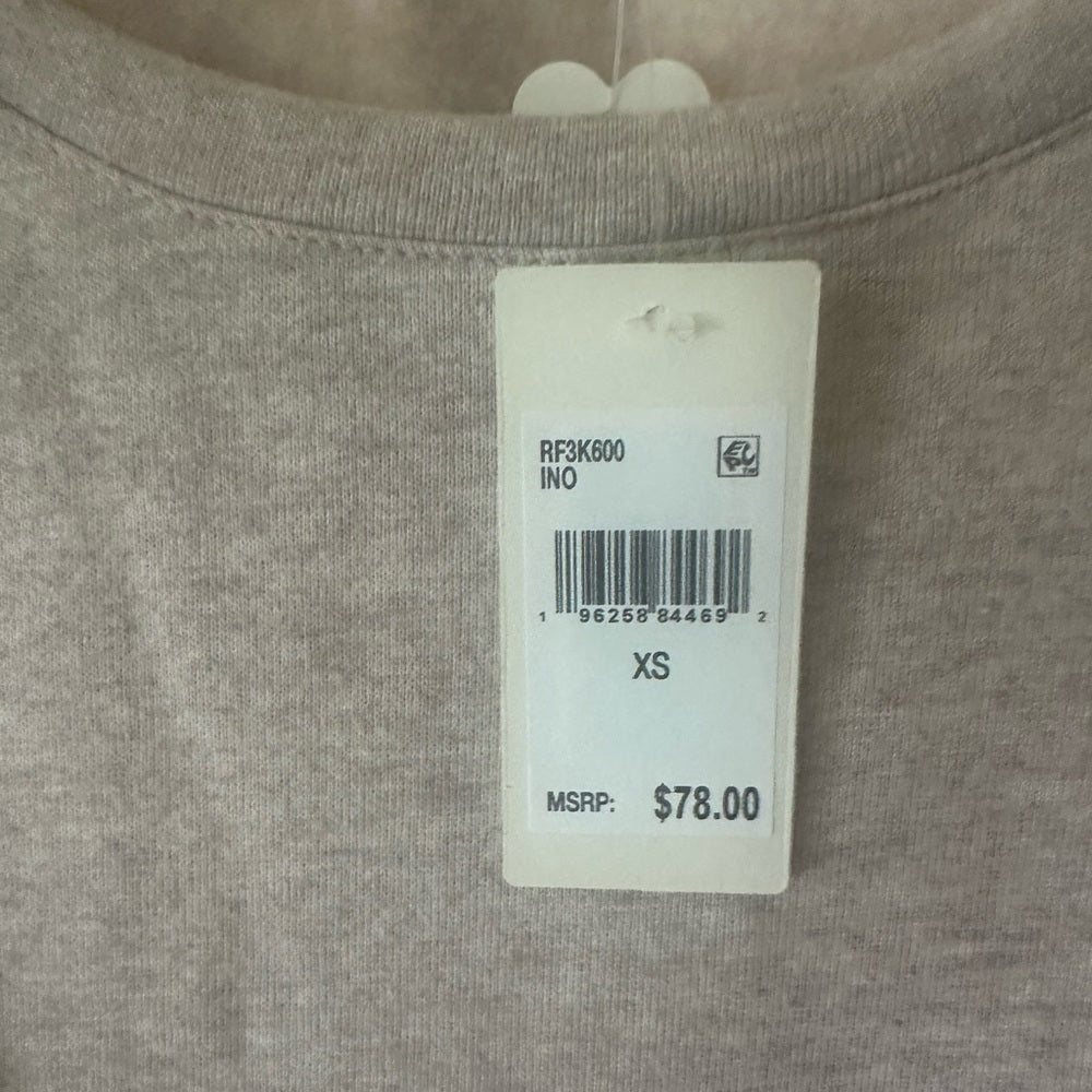 NWT SIZE XS Splendid Cream Relaxed Cuffed Sleeve Tee