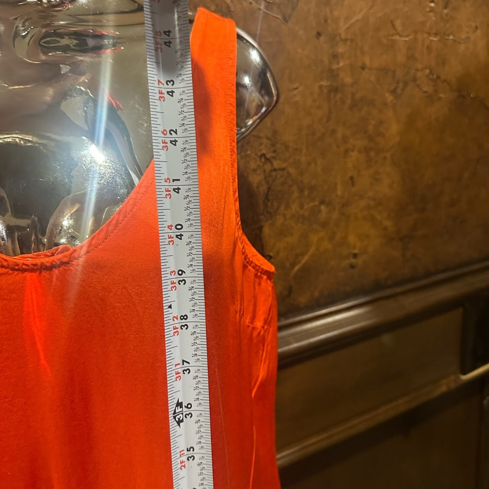 NWT SIZE XS Sundry Orange and Pink Slit Midi Dress V-Neck Sleeveless