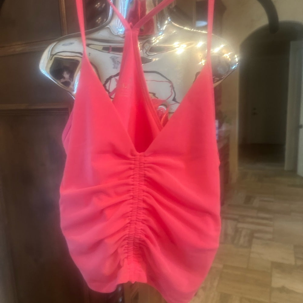 NWT SIZE M EleVen by Venus Williams Pink Ruched Sleeveless Crop Top