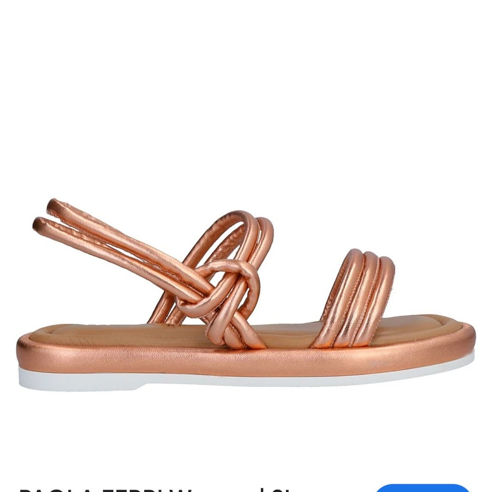 15. NEW SIZE 6-7/37 Paola Frani Gold Sandals with Modern Minimalist Design