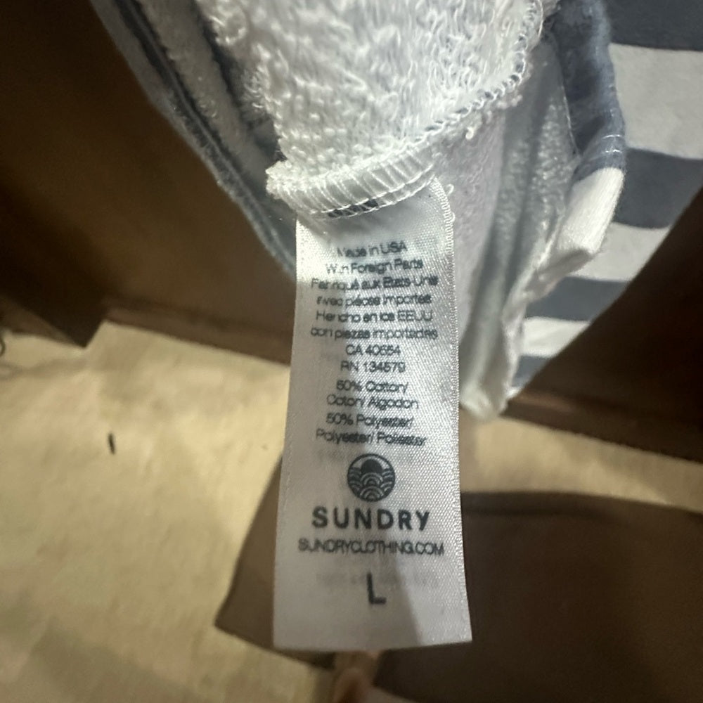 NWT SIZE L Sundry Blue and White Striped Mini Dress
