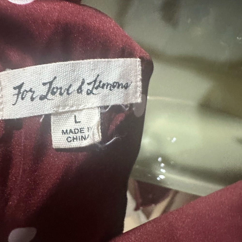 SIZE L For Love And Lemons Red Ruched Tie Front Bodysuit