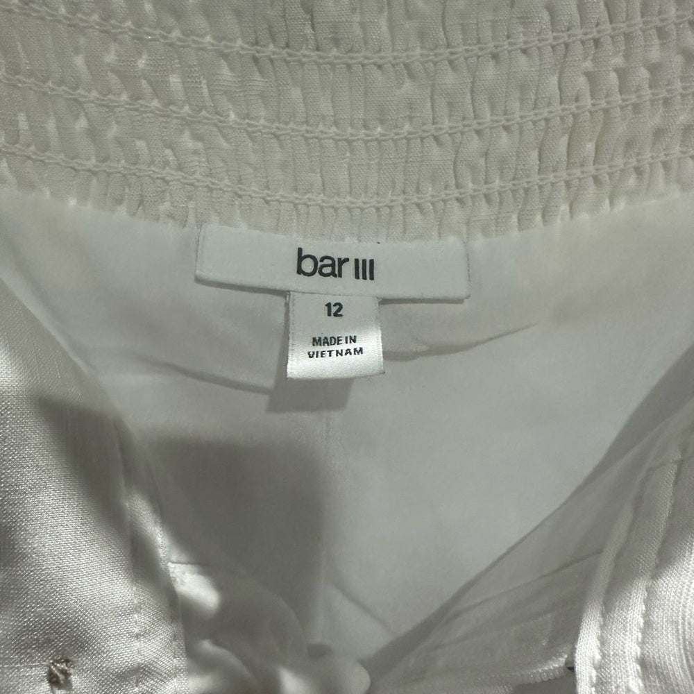 NWT SIZE 12 Bar III White Wide Leg Cropped Pants
