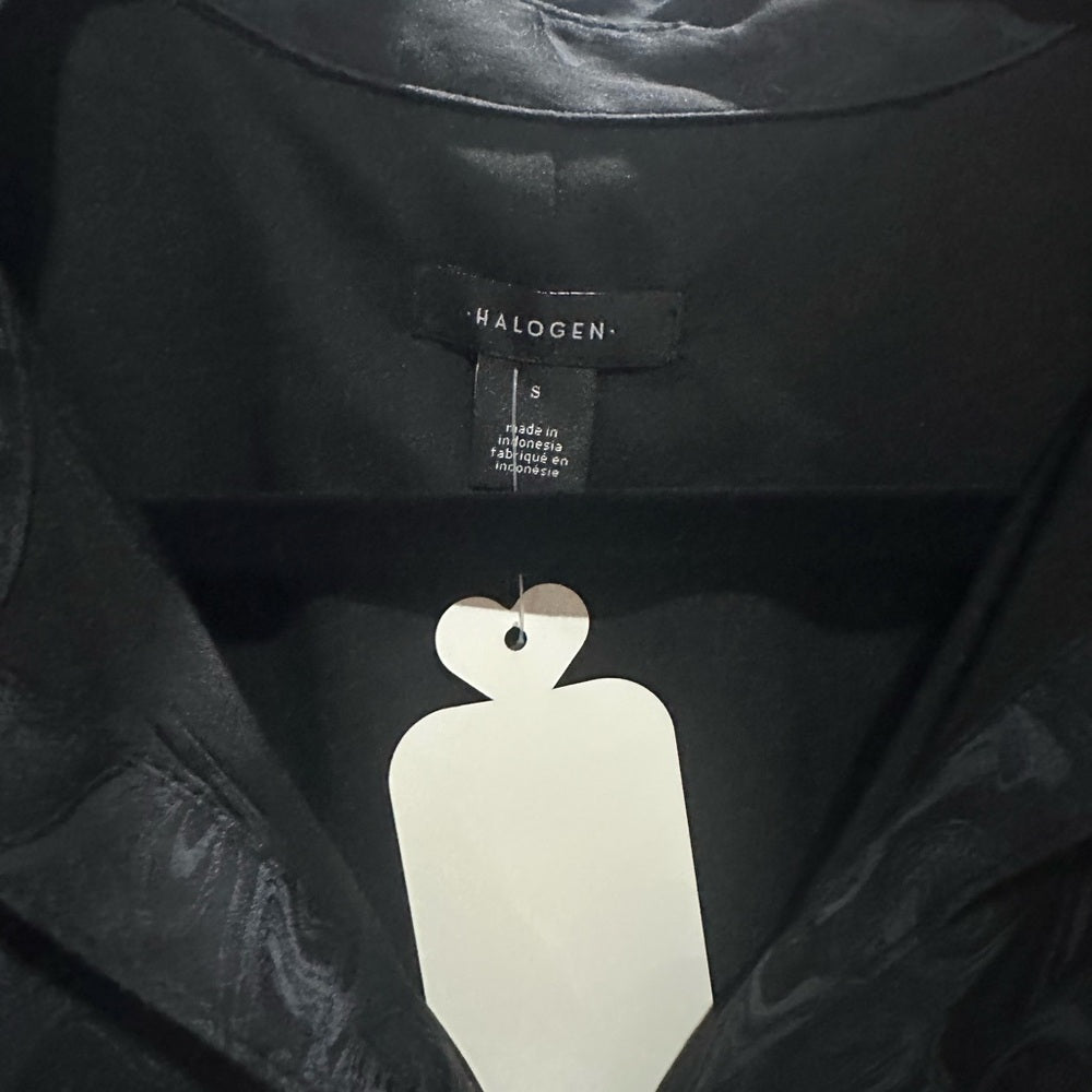 NWOT SIZE S Halogen Black Buttoned Long Sleeve Shirt Dress