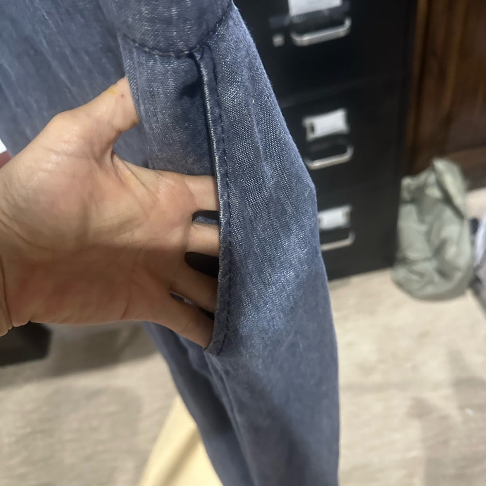 SIZE 40/L MARTIN GRANT Blue Wide-Leg Jumpsuit