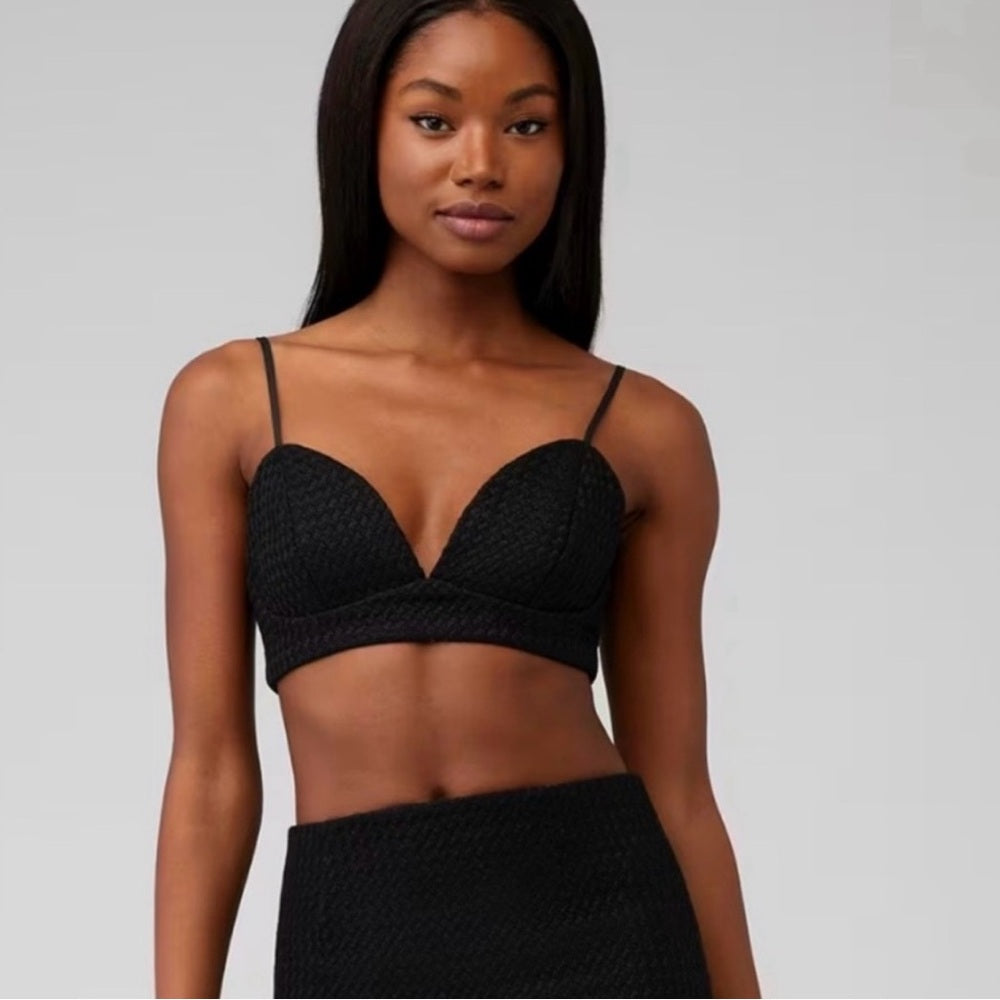 NWT SIZE XS Bardot Black Push-Up Bralette with Plunge Neckline