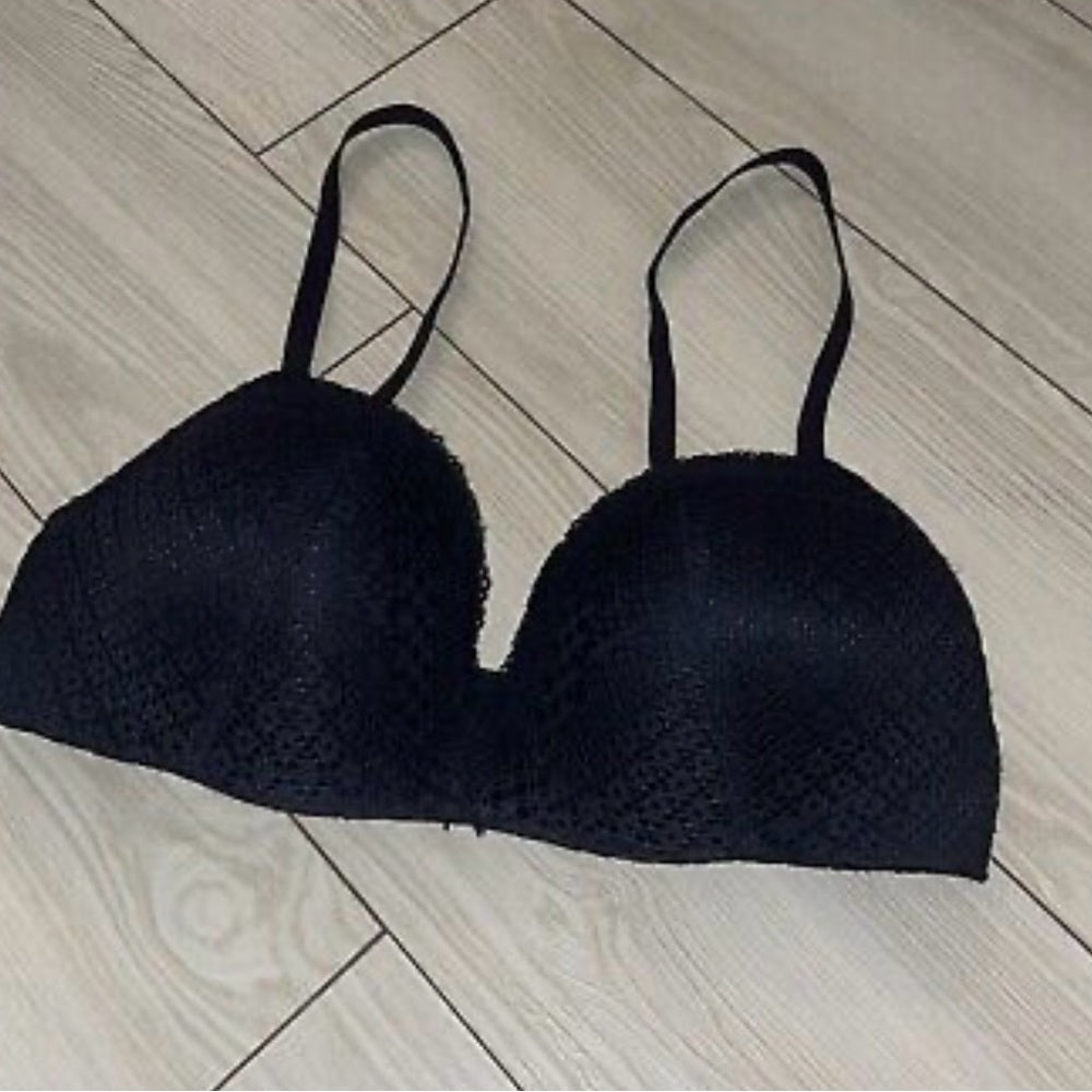 NWT SIZE XS Bardot Black Push-Up Bralette with Plunge Neckline