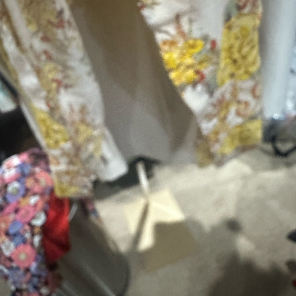 NWOT SIZE S/P Free People Yellow and White Ruffled Flutter Sleeve Sundress