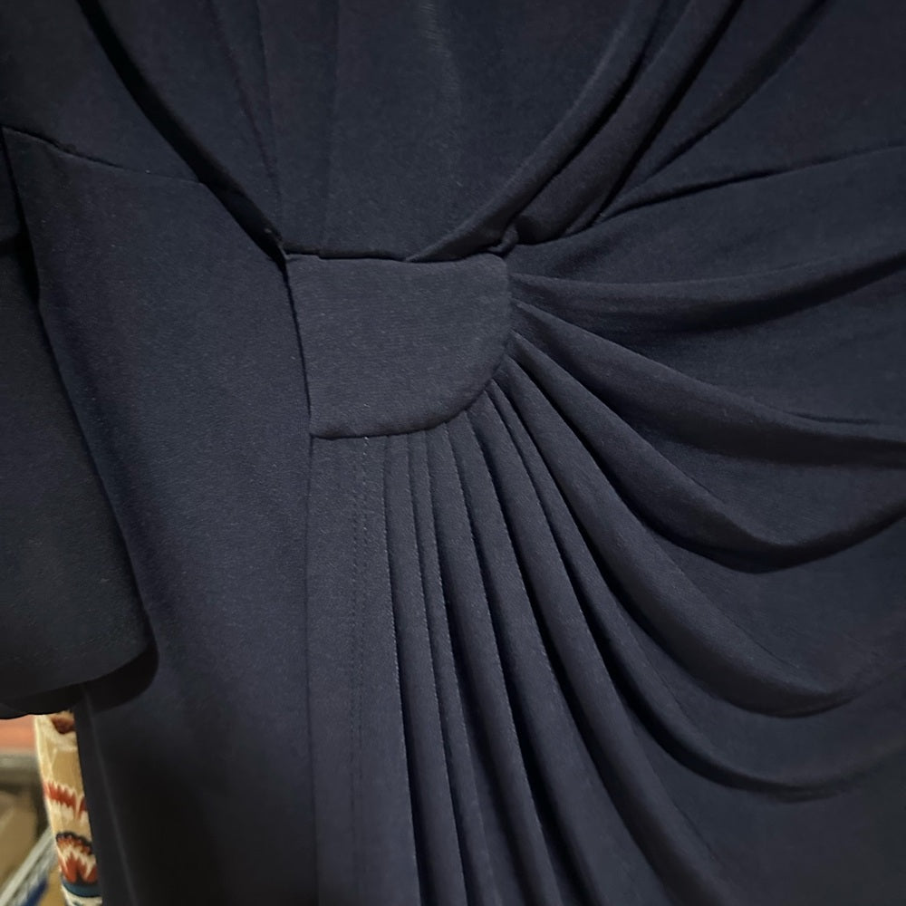 Size 12 Connected Apparel Blue Long Sleeve Dress