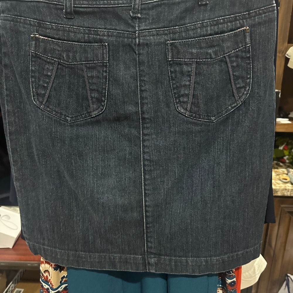 SIZE 30 Pilcro Blue and Gold Pleated Mini Skirt