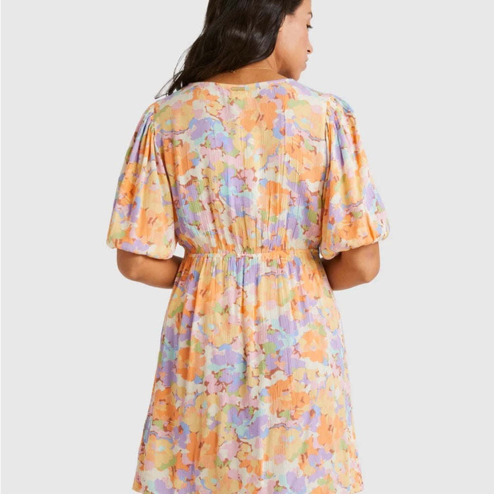 NWOT SIZE S/P Billabong Orange and Purple Wrap Sundress