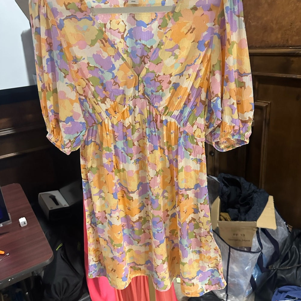 NWOT SIZE S/P Billabong Orange and Purple Wrap Sundress