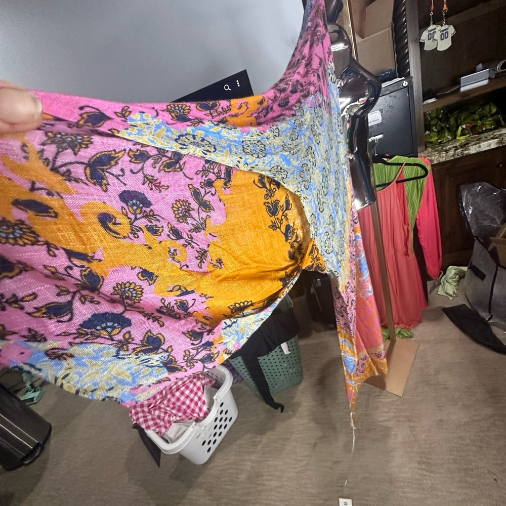 NWT SIZE OS Macchia J Pink and Orange Bohemian Swim Coverup