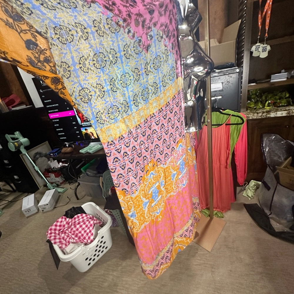 NWT SIZE OS Macchia J Pink and Orange Bohemian Swim Coverup