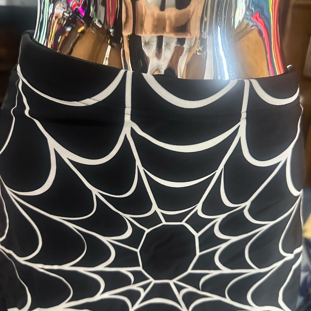 SIZE M Unique Vintage Black and White Mini Pencil Swim Skirt