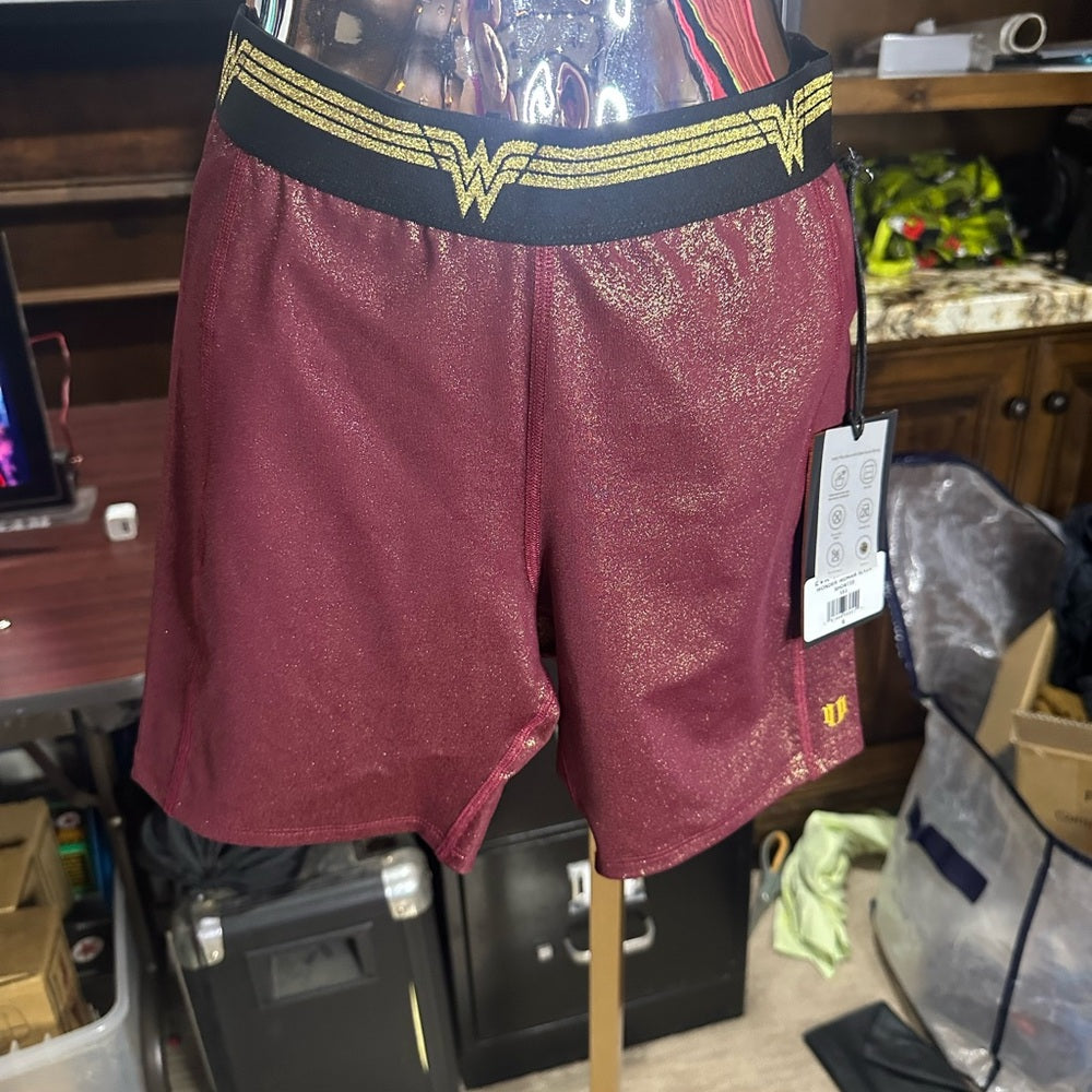 NWT SIZE S EleVen by Venus Williams Red Bike Shorts with Glossy Finish
