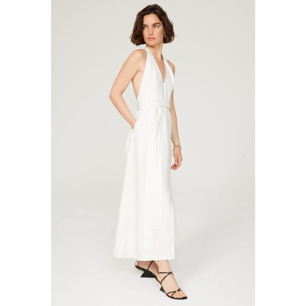 SIZE 14 White V-neck Sleeveless Midi Sundress for Brides