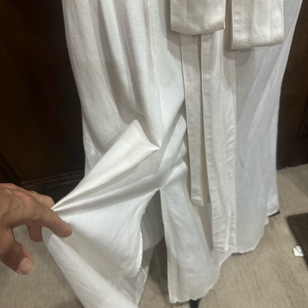 SIZE 14 White V-neck Sleeveless Midi Sundress for Brides